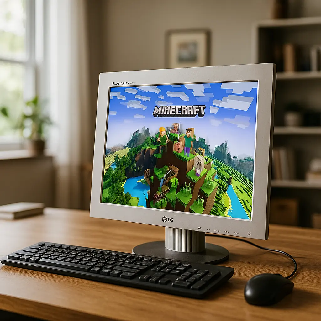 مانیتور LG L1530S روی میز کامپیوتر